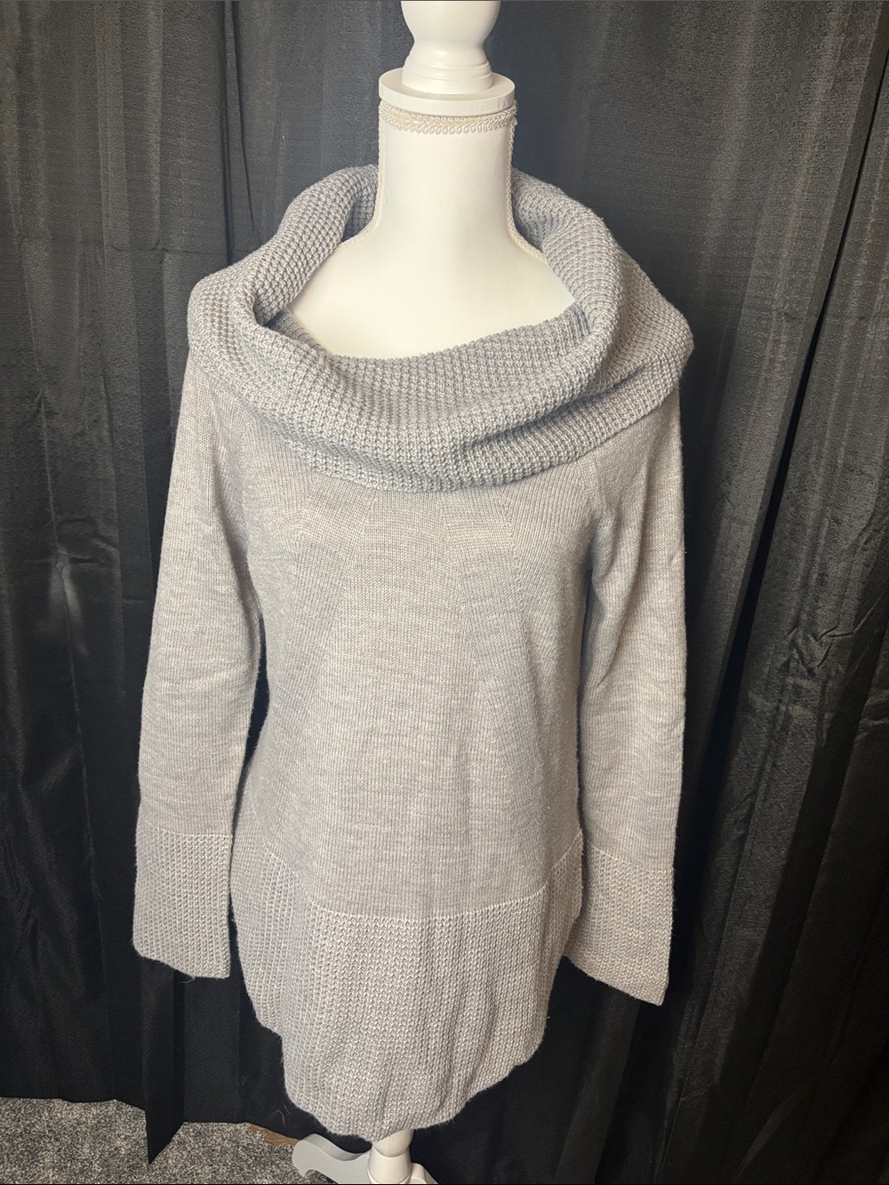 Calvin Klein Light Gray Cowl Neck Sweater